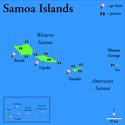 samoa Iles carte